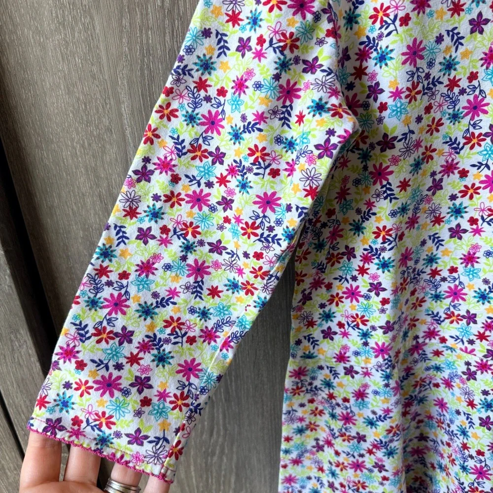 Hanna Andersson Floral Dress Girls 110 5 Multi Color Long Sleeve Cotton Playwear